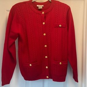 Talbots mini cable classic cardigan